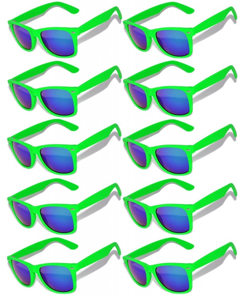 Rimless Vintage Mirrored Lens Sunglasses Matte Frame 10 Pack in Multiple Colors OWL. - 10_pairs_green_matte - CS127GNUKDH $27.49