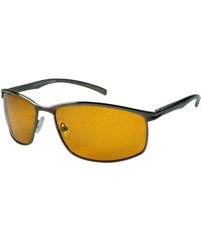 Sport Men's Wrap Around Sports Aluminum Frame Sunglasses 21107SAL-PHD - Metallic - C511JGFTP0X $22.89