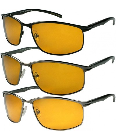 Sport Men's Wrap Around Sports Aluminum Frame Sunglasses 21107SAL-PHD - Metallic - C511JGFTP0X $11.13