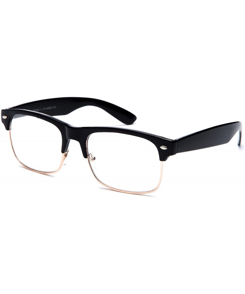 Round Babo" Slim Oval Style Celebrity Fashionista Pattern Temple Reading Glasses Vintage - 9055 Black/Gold - CD11PBOHBZ9 $8.06