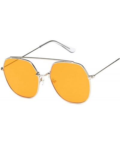 Shield 2020 Retro Round Sunglasses Women Designer Mirror Sun Glasses Female Vintage Lunetteeil Femme - Silverorange - C8198ZM...