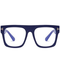 Square Blocking Glasses Unisex Eyeglasses Eyeglass - Blue - C01992XNTSG $11.28