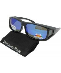 Wrap Polarized Fit Over Sunglasses Worn Over Prescription Glasses F11 - Black Frame-blue Mirrored Gray Lenses - C6189K282RM $...