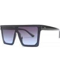 Goggle Women Oversized Square Sunglasses Fashion Men Vintage Big Frame Eyewear Outdoor Oculos UV400 - C2 Black.blackgray - CE...
