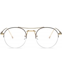 Round Male and Female Myopia Fashion Glasses Retro Round Frame Glasses - Black Gold - CR18EAAE2H7 $23.05