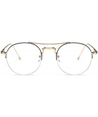 Round Male and Female Myopia Fashion Glasses Retro Round Frame Glasses - Black Gold - CR18EAAE2H7 $23.05