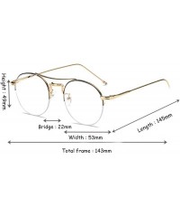 Round Male and Female Myopia Fashion Glasses Retro Round Frame Glasses - Black Gold - CR18EAAE2H7 $23.05
