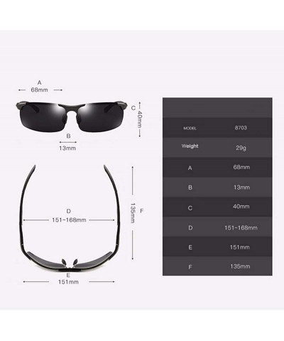 Aviator Aluminum Magnesium Polarizing Sunglasses Men's Sunglasses Half Frame Outdoor Sports Biking Glasses - D - C518QQ207ED ...