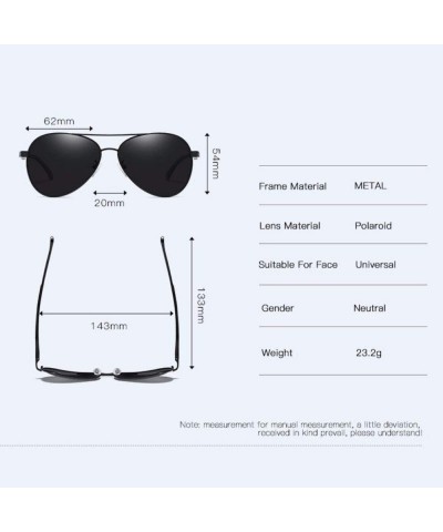 Aviator Polarized Sunglasses Polarized Sun Classic Polarized Driving - F - CW18QQ2DG8D $26.63