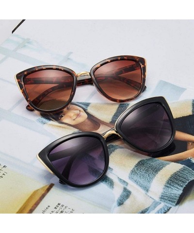 Oval Women's Fashion Sunglasses Trend Elegant Leopard Sunglasses - Brown - CC1957EWTGQ $9.51