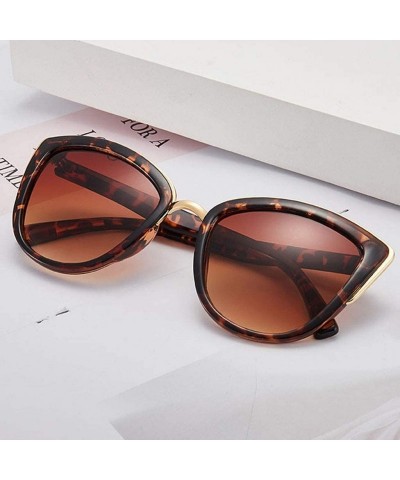 Oval Women's Fashion Sunglasses Trend Elegant Leopard Sunglasses - Brown - CC1957EWTGQ $9.51