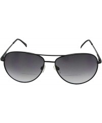 Aviator +1.25 Magnification Aviator Bifocal Sunglasses B1 - Black Frame-gray Lenses - CR186DR2A7K $11.52
