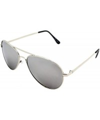 Sport Silver Frame Mirror Lens Aviator 3-Pack w/ Drawstring Sunglass Pouches - C0111NW2KU9 $10.58