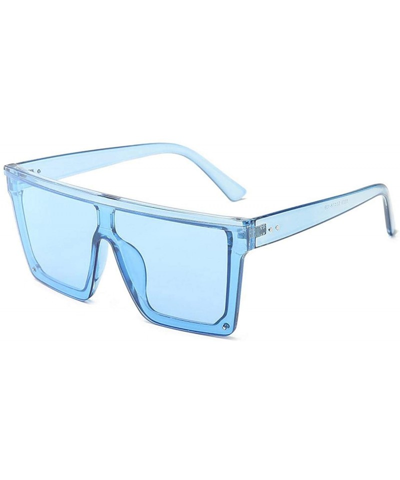 Square Vintage Ovesized Sunglasses Women Shades Luxury RimlSquare Sun Glasses Men Black Dames - K32446-c9 Light Blue - CN199C...