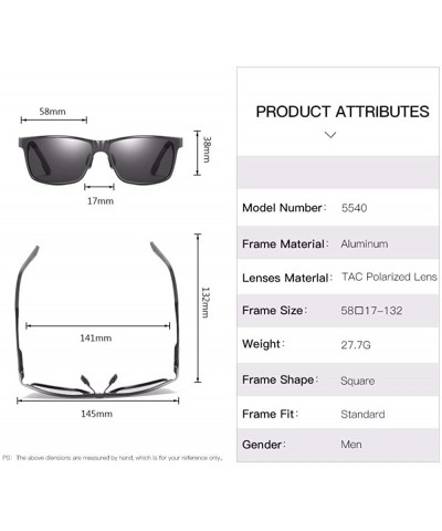 Aviator Sunglasses Men's Leisure Sunglasses Aluminum Magnesium Full Frame Polarizing Sunglasses - G - CI18QO3X3O2 $47.34