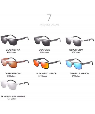 Aviator Sunglasses Men's Leisure Sunglasses Aluminum Magnesium Full Frame Polarizing Sunglasses - G - CI18QO3X3O2 $47.34