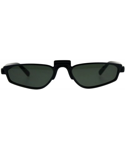 Rectangular Unisex Rectangular Plastic Pimp Retro Vintage Sunglasses - Black Green - CA18CMOX6IT $19.34