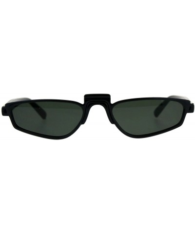 Rectangular Unisex Rectangular Plastic Pimp Retro Vintage Sunglasses - Black Green - CA18CMOX6IT $9.93