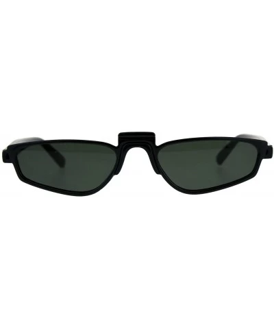 Rectangular Unisex Rectangular Plastic Pimp Retro Vintage Sunglasses - Black Green - CA18CMOX6IT $9.93