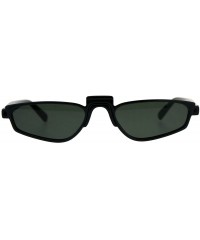 Rectangular Unisex Rectangular Plastic Pimp Retro Vintage Sunglasses - Black Green - CA18CMOX6IT $9.93