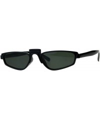 Rectangular Unisex Rectangular Plastic Pimp Retro Vintage Sunglasses - Black Green - CA18CMOX6IT $9.93