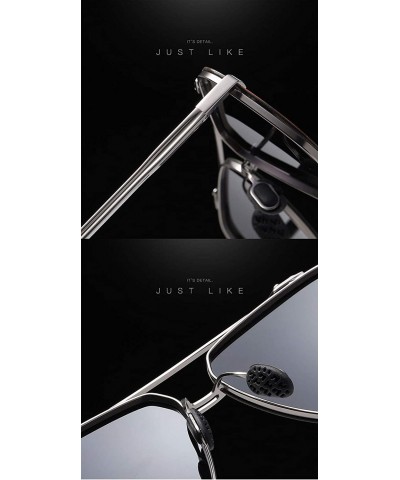 Rectangular Men's sunglasses- anti-glare glasses- polarized sunglasses- rectangular metal full-frame driving - C6 - CG194UCD8...