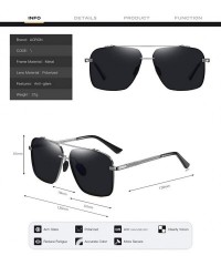 Rectangular Men's sunglasses- anti-glare glasses- polarized sunglasses- rectangular metal full-frame driving - C6 - CG194UCD8...