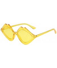 Square Vintage Sunglasses-Women's Jelly Sunshade Candy Color Glasses - Yellow - CY18REOO4UD $9.49