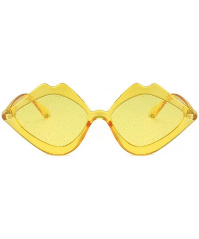 Square Vintage Sunglasses-Women's Jelly Sunshade Candy Color Glasses - Yellow - CY18REOO4UD $9.49