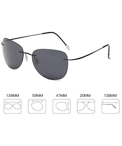 Rimless Titanium No Screw Rimless Polarized Sunglasses For Men Women - Gold - CW180YWIZS3 $18.88