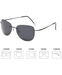 Rimless Titanium No Screw Rimless Polarized Sunglasses For Men Women - Gold - CW180YWIZS3 $18.88