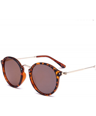 Goggle Round Sunglasses coating Retro Men women - C03brightblacksilver - C818HQ3LSLM $19.09