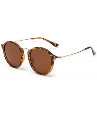 Goggle Round Sunglasses coating Retro Men women - C03brightblacksilver - C818HQ3LSLM $19.09