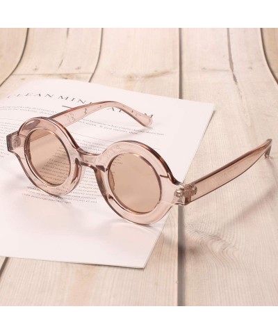 Oval Oversize Fashion Thick Bold Frame Round Sunglasses Anti-UV Outdoor Colorful Glasses - CX18RDCIKAA $14.95