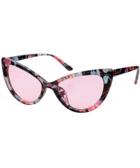 Oversized Womens Oversized Fashion Cat Eye Eyeglasses Frame Large Reading Glasses - Floral Frame / Pink Lens - CA18WWK35GA $1...