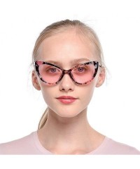 Oversized Womens Oversized Fashion Cat Eye Eyeglasses Frame Large Reading Glasses - Floral Frame / Pink Lens - CA18WWK35GA $1...