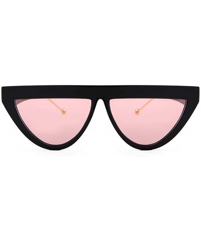 Goggle Vintage Retro Cat Eye Sunglasses Small Frame Flat Lens - Pink Lens - CZ18U5MTS6T $12.03