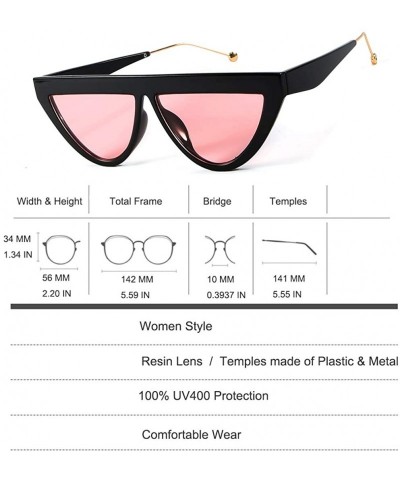 Goggle Vintage Retro Cat Eye Sunglasses Small Frame Flat Lens - Pink Lens - CZ18U5MTS6T $12.03