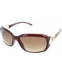 Shield Fashionable Bifocal Reading Sunglasses Readers for Women Bi Focal Glasses UV Protection - Brown - CT182EU56SC $14.77