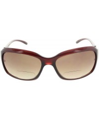 Shield Fashionable Bifocal Reading Sunglasses Readers for Women Bi Focal Glasses UV Protection - Brown - CT182EU56SC $14.77