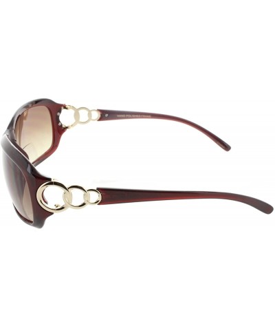 Shield Fashionable Bifocal Reading Sunglasses Readers for Women Bi Focal Glasses UV Protection - Brown - CT182EU56SC $14.77