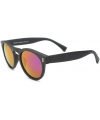 Oval Tropical Retro Sunglasses Positive Life Style Mirror Lens eyewear 48mm - Black/Purple - C012DAQ2DRJ $24.63