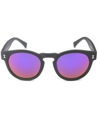 Oval Tropical Retro Sunglasses Positive Life Style Mirror Lens eyewear 48mm - Black/Purple - C012DAQ2DRJ $23.35