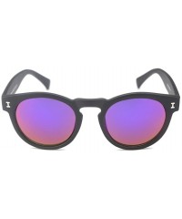 Oval Tropical Retro Sunglasses Positive Life Style Mirror Lens eyewear 48mm - Black/Purple - C012DAQ2DRJ $24.63