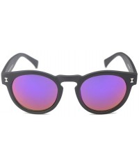 Oval Tropical Retro Sunglasses Positive Life Style Mirror Lens eyewear 48mm - Black/Purple - C012DAQ2DRJ $11.52