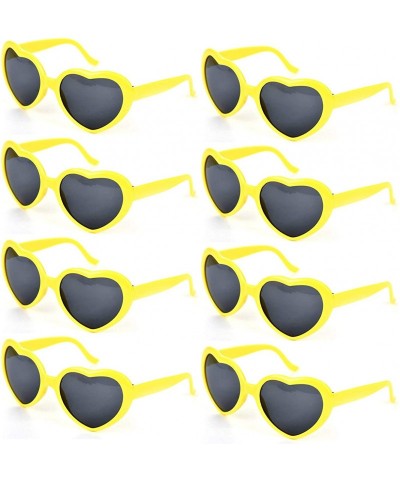Oversized 8 Pack of Neon Colors Heart Shaped Sunglasses in Bulk for Women Bachelorette Party Favors Accessories - CN196T7LS0E...