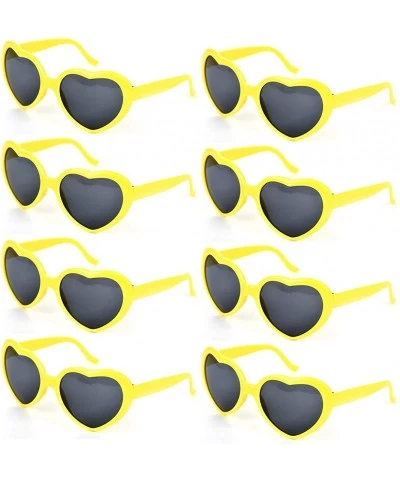 Oversized 8 Pack of Neon Colors Heart Shaped Sunglasses in Bulk for Women Bachelorette Party Favors Accessories - CN196T7LS0E...