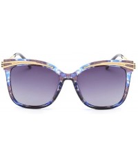 Wrap Womens Women's Liner SunglassesTwo-color ladies polarized sunglasses - Blue Flower Frame - CE185384DQZ $76.71