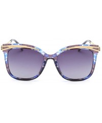 Wrap Womens Women's Liner SunglassesTwo-color ladies polarized sunglasses - Blue Flower Frame - CE185384DQZ $31.29