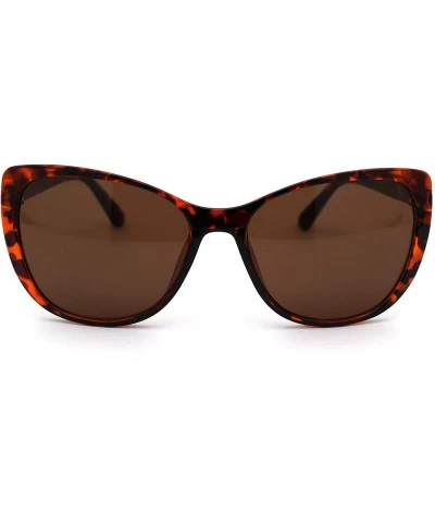 Oversized Womens Mod Oversize Cat Eye Plastic Sunglasses - Tortoise Brown - CA18YNEYKK0 $23.75
